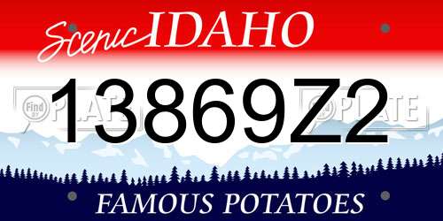 13869Z2 Idaho License Plate