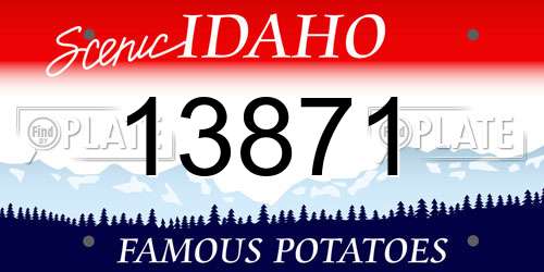 13871 Idaho License Plate
