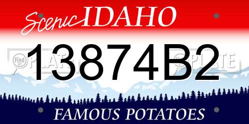 13874B2 Idaho License Plate