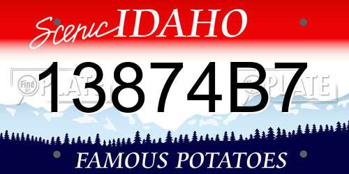 13874B7 Idaho License Plate