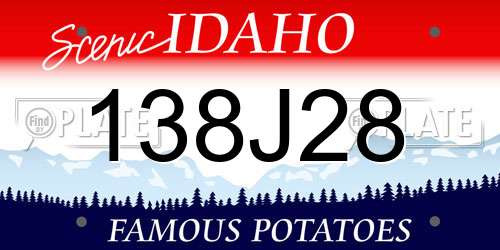 138J28 Idaho License Plate