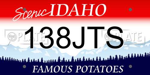 138JTS Idaho License Plate