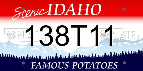 138T11 Idaho License Plate