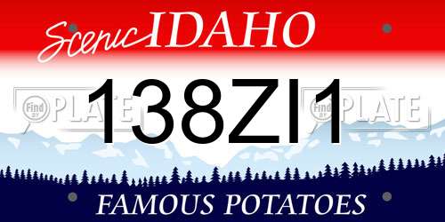 138ZI1 Idaho License Plate