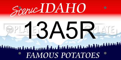 13A5R Idaho License Plate