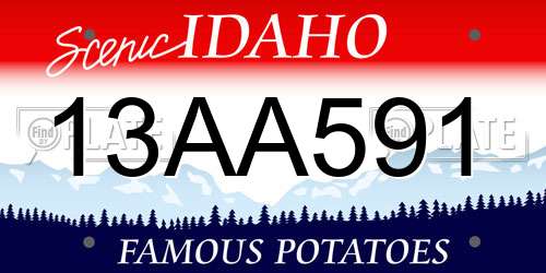 13AA591 Idaho License Plate