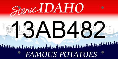 13AB482 Idaho License Plate