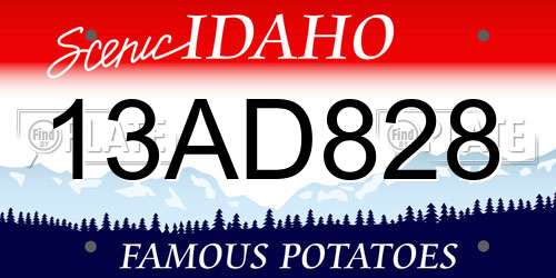 13AD828 Idaho License Plate