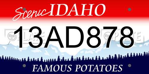 13AD878 Idaho License Plate