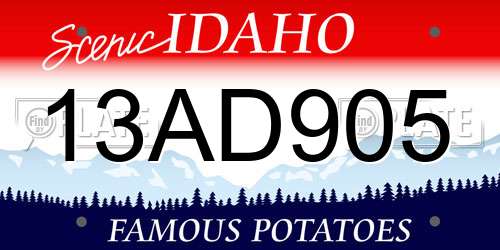 13AD905 Idaho License Plate