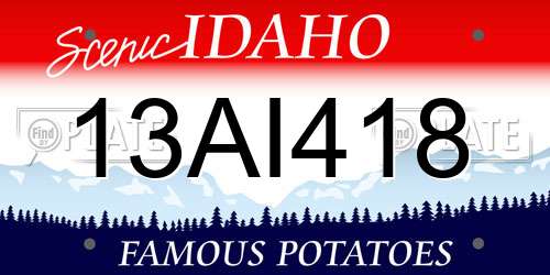 13AI418 Idaho License Plate