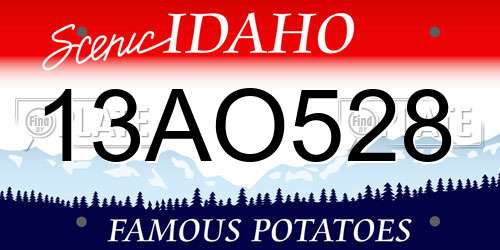 13AO528 Idaho License Plate