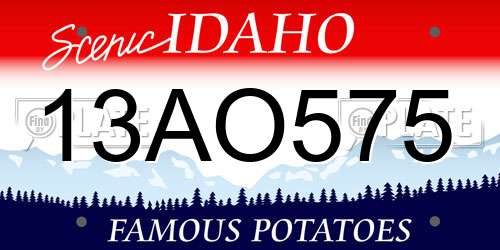 13AO575 Idaho License Plate