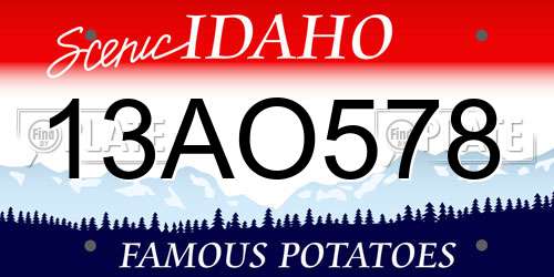 13AO578 Idaho License Plate