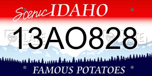 13AO828 Idaho License Plate