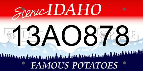 13AO878 Idaho License Plate