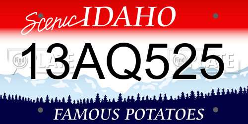 13AQ525 Idaho License Plate