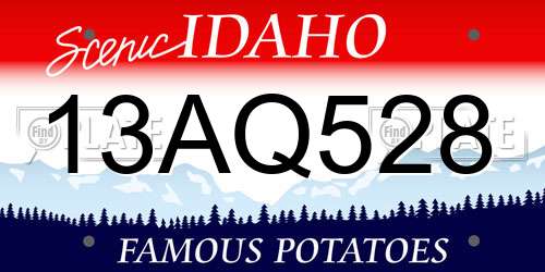13AQ528 Idaho License Plate