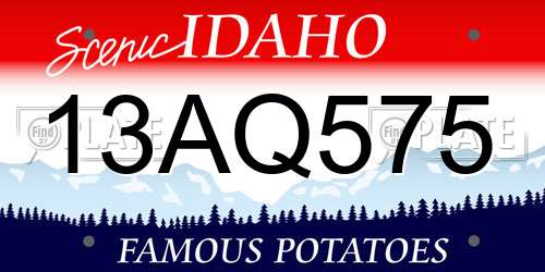 13AQ575 Idaho License Plate