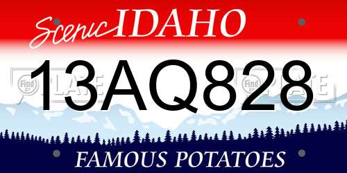 13AQ828 Idaho License Plate