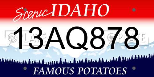 13AQ878 Idaho License Plate