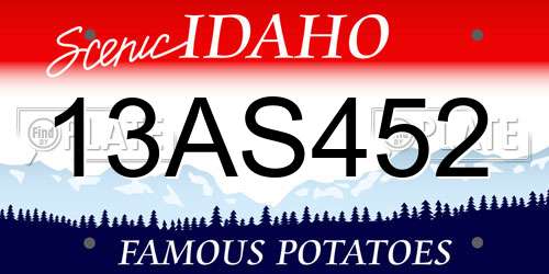 13AS452 Idaho License Plate
