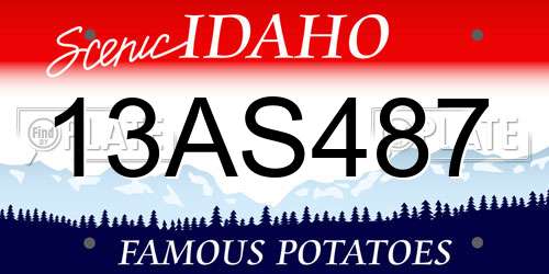 13AS487 Idaho License Plate