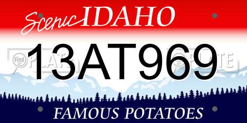 13AT969 Idaho License Plate