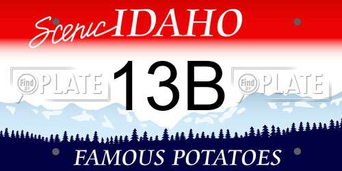 13B Idaho License Plate