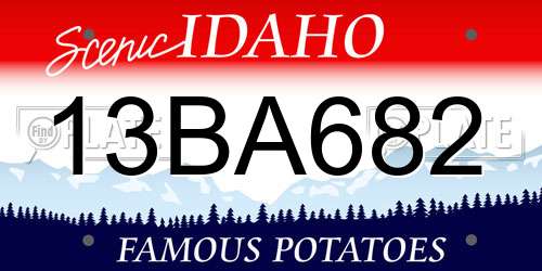 13BA682 Idaho License Plate
