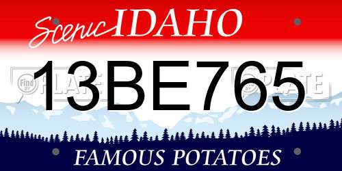 13BE765 Idaho License Plate