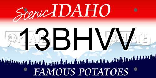 13BHVV Idaho License Plate
