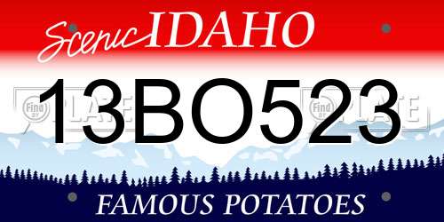 13BO523 Idaho License Plate