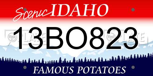 13BO823 Idaho License Plate