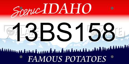 13BS158 Idaho License Plate