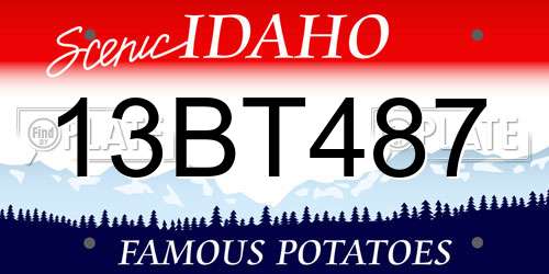 13BT487 Idaho License Plate