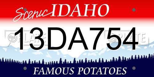 13DA754 Idaho License Plate