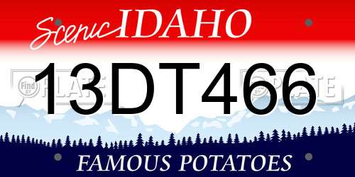 13DT466 Idaho License Plate