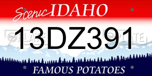 13DZ391 Idaho License Plate