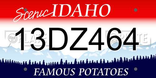 13DZ464 Idaho License Plate