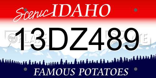 13DZ489 Idaho License Plate