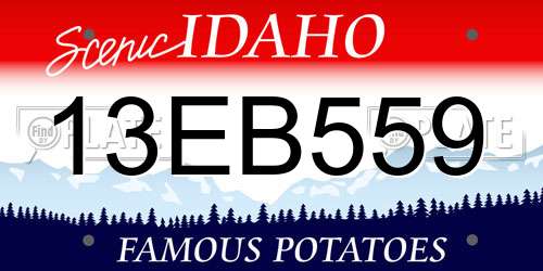 13EB559 Idaho License Plate