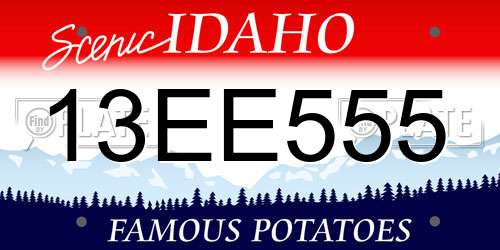 13EE555 Idaho License Plate