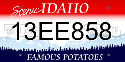 13EE858 Idaho License Plate