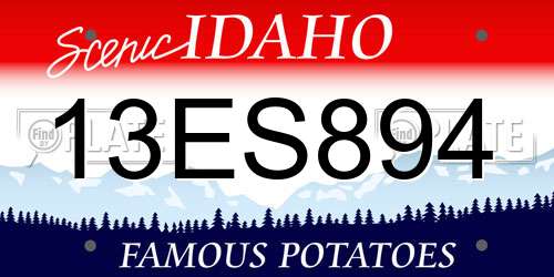 13ES894 Idaho License Plate