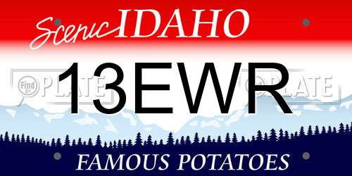 13EWR Idaho License Plate