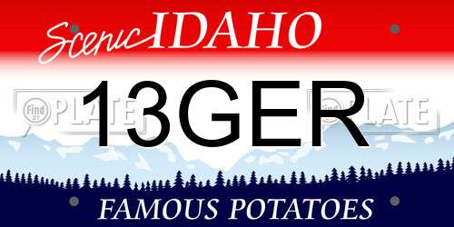 13GER Idaho License Plate