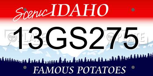 13GS275 Idaho License Plate