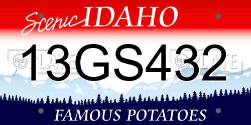 13GS432 Idaho License Plate