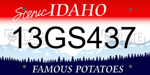 13GS437 Idaho License Plate